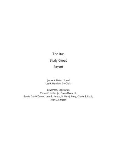 The Iraq Study Group Report: The way forward - A new approach