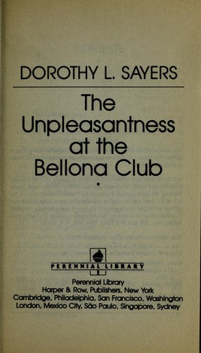The Unpleasantness At The Bellona Club