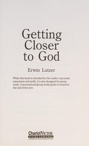 Getting Closer To God: discover from the life of Moses the keys to spiritual intimacy