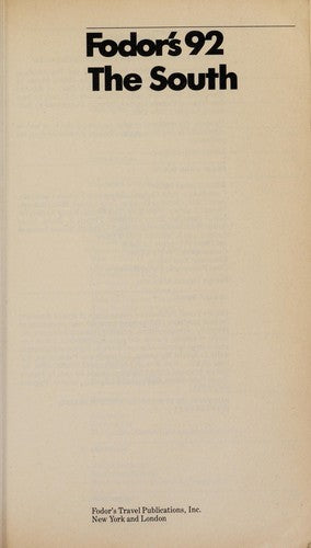 Fodor's 92 The South