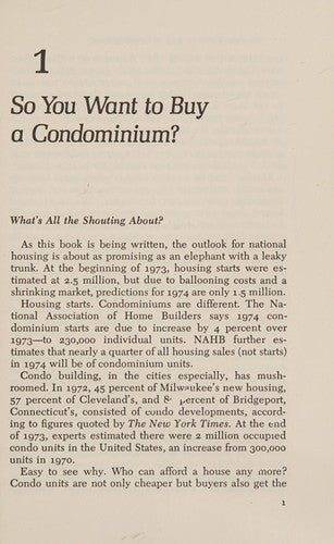 Condominiums: How To Buy, Sell, And Live In Them,