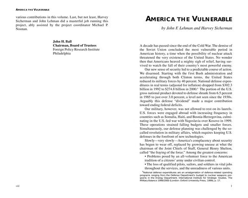 America The Vulnerable: Our Military Problems And How To Fix Them