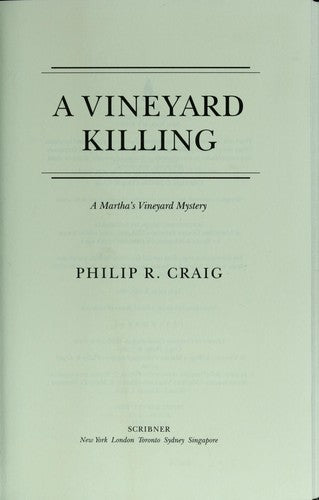 A Vineyard Killing : A Martha's Vineyard Mystery