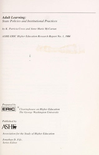 Adult Learning: state policies and institutional practices