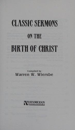 Classic Sermons On The Birth Of Christ (Classic Sermons)