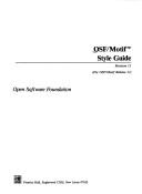 Osf/Motif Style Guide: revision 1.1 (for OSF/Motif release 1.1)
