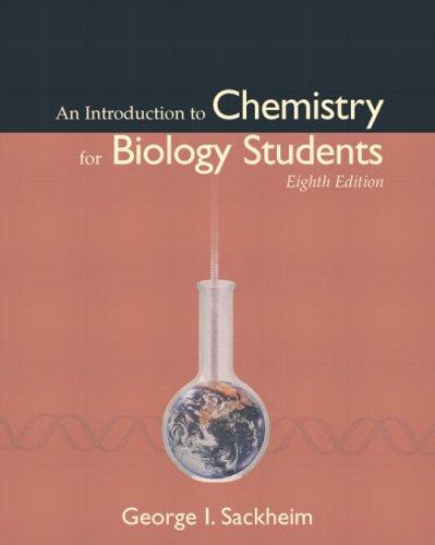 An Introduction To Chemistry For Biology Students