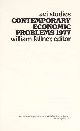 Aei Studies On Contemporary Economic Problems 1977
