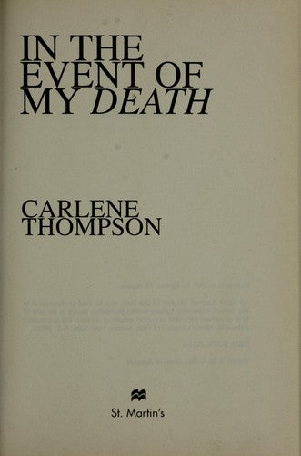 In The Event Of My Death