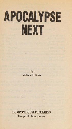 Apocalypse Next And The New World Order