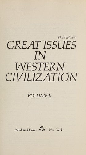 Great Issues In Western Civilization