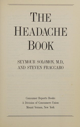 The Headache Book