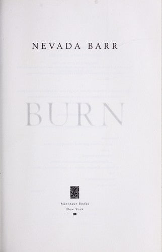 Burn (without dust jacket): an Anna Pigeon novel