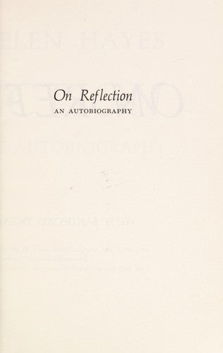 On Reflection: An Autobiography