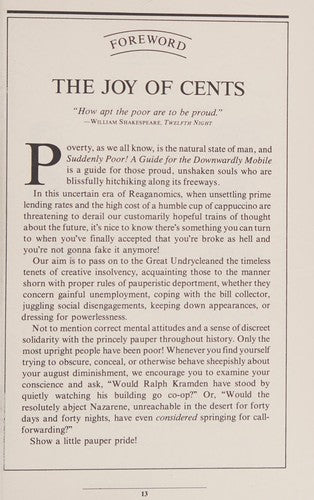 Suddenly Poor! a Guide for the Downwardly Mobile