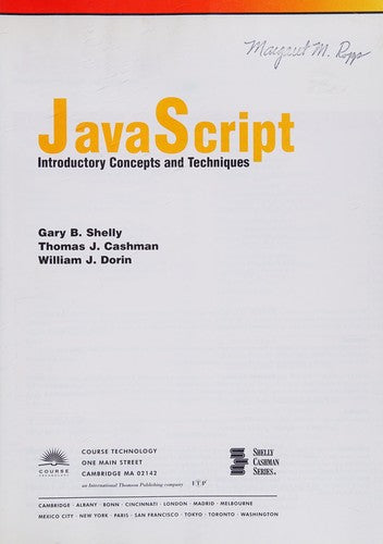 Javascript: Introductory Concepts and Techniques
