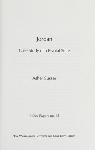 Jordan: Case Study Of A Pivotal State