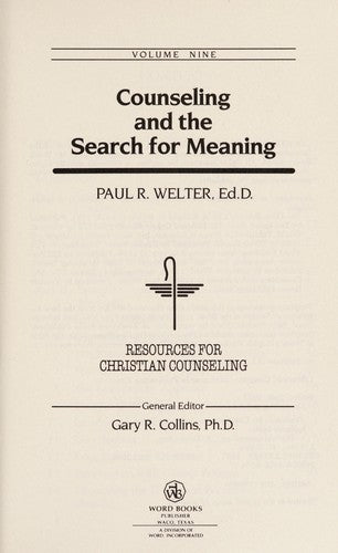 Counseling And The Search For Meaning