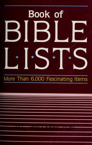 Book Of Bible Lists