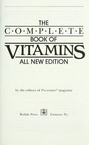 The Complete Book Of Vitamins