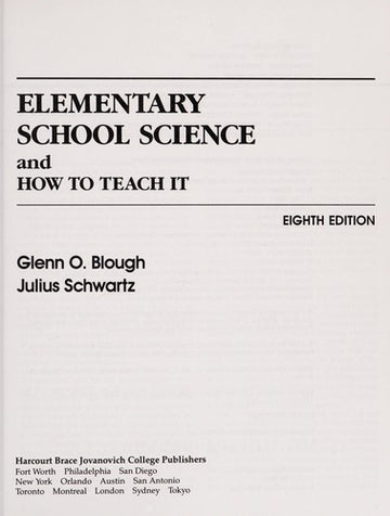 Elementary School Science And How To Teach It