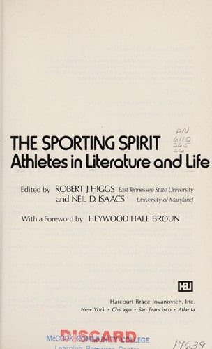 The Sporting Spirit: athletes in literature and life