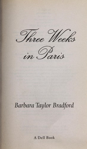 Three Weeks in Paris